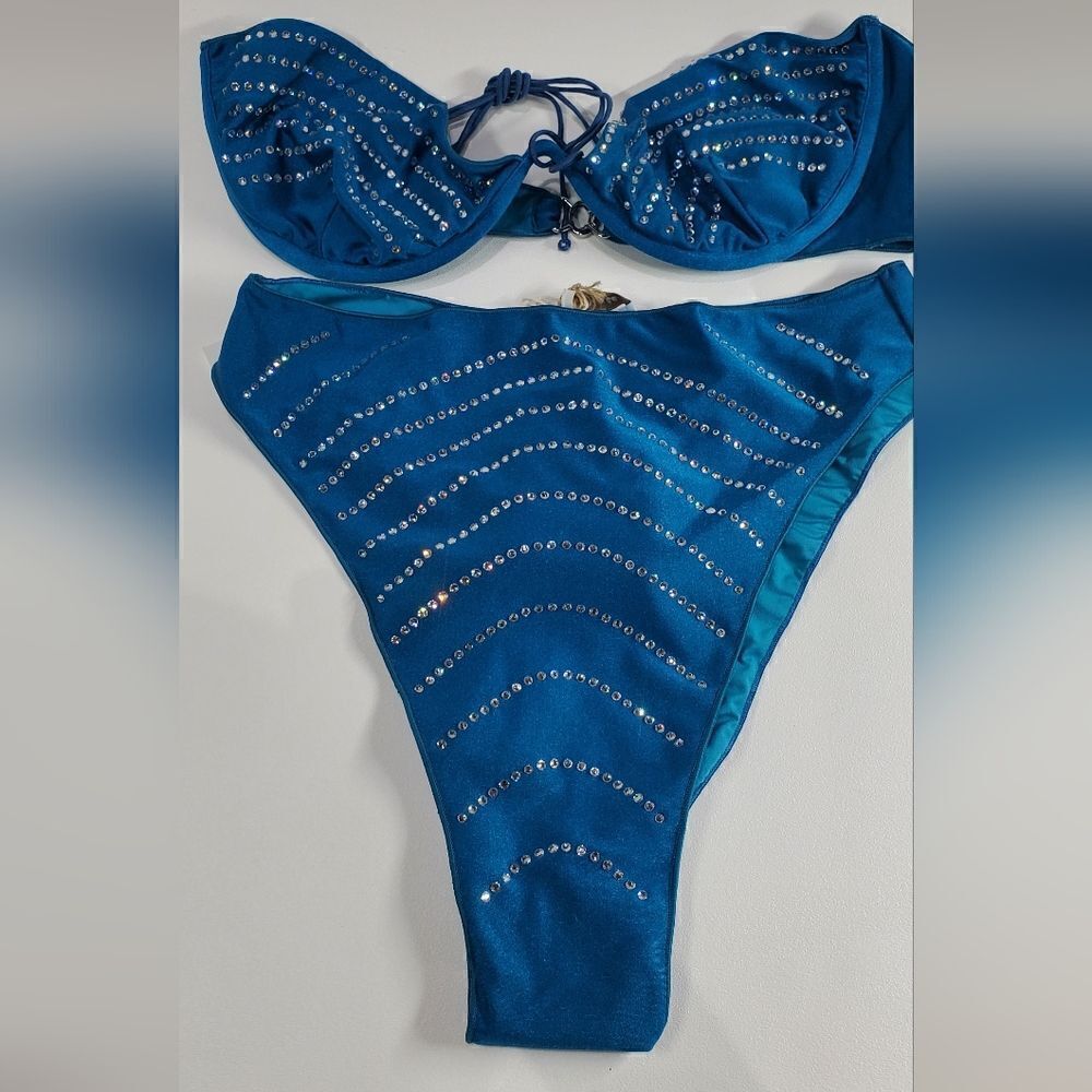 Oséree Gem Balconette Bikini Blue Women’s Swimwear NWT Size XL‎ - Picture 5 of 9